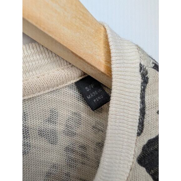 ATM Anthony Thomas Melillo Leopard Print Mixed School Boy Crew T-shirt - Picture 6 of 8